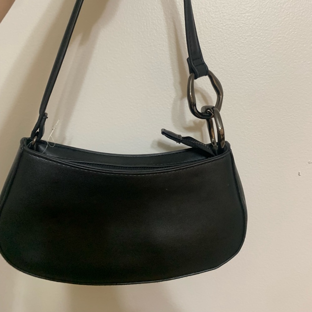 Black Leather Shoulder Bag